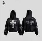 2025 Trend Burial Sword Crocheted Autumn Stonewashed Dark Style Men's Hooded Pullover Coat