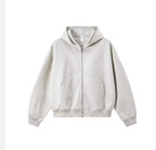 Casual Style Unisex Blank Zipper Hoodie Men and Women's High Quality Cotton French Terry Sweatshirt