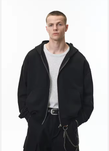 Casual Style Unisex Blank Zipper Hoodie Men and Women's High Quality Cotton French Terry Sweatshirt