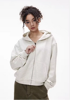 Casual Style Unisex Blank Zipper Hoodie Men and Women's High Quality Cotton French Terry Sweatshirt