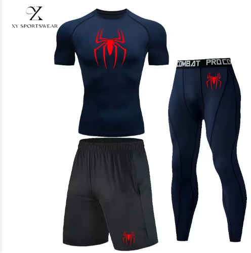 XIANGYU Sportswear 3 Piece Plus Size Yoga Body Jump Suit Gym Track Wear Sweat Suit Boys Set for Men Low Price